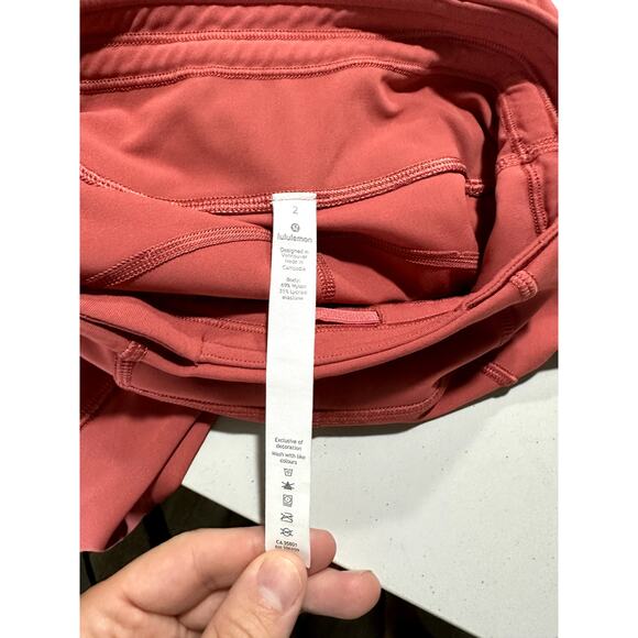Lululemon Time To Sweat Crop *23" Size 2 Red EUC - Picture 10 of 10